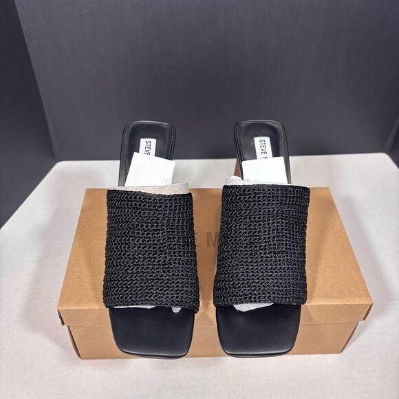 Steve Madden Realize Crochet Knit Heels in Black NEW in Box Size 9.5 - Picture 7 of 14